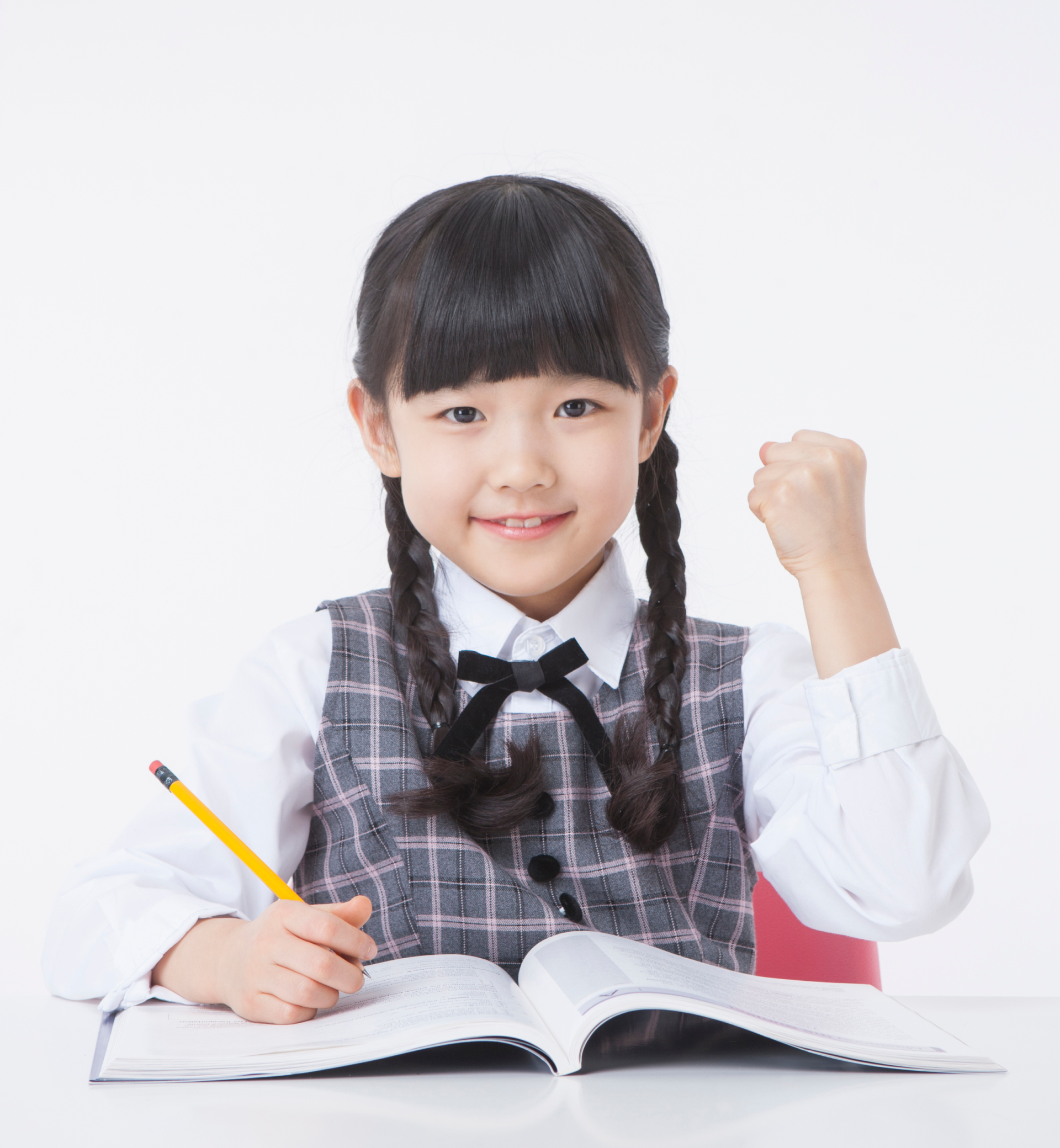 공부하는 여학생과 선생님